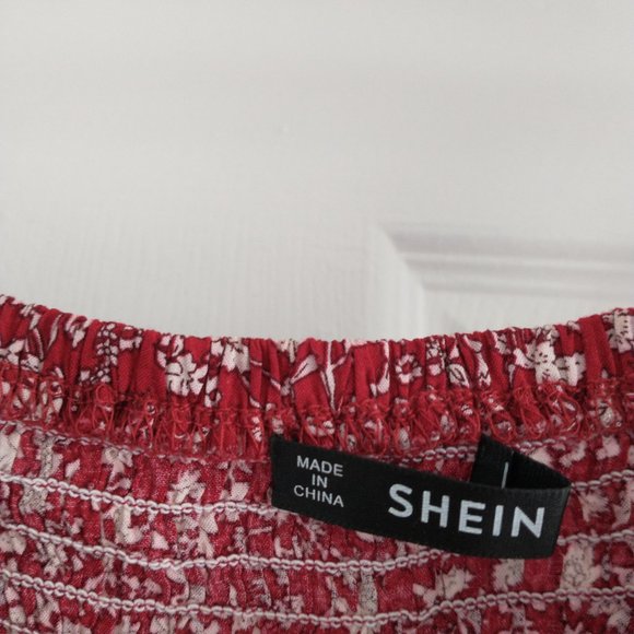 Shein Red Off The Shoulder Dress - Picture 5 of 6